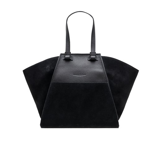 Shopper bag Glamorous By Glam na ramię skórzana bez dodatków matowa duża 