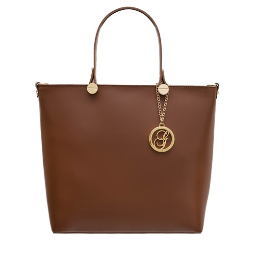 Shopper bag Glamorous By Glam z breloczkiem matowa skórzana 