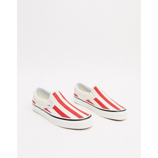 Vans – Classic – Wsuwane buty sportowe w paski-Czerwony