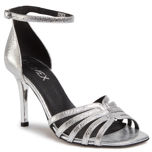Sandały damskie Ann-Mex srebrne eleganckie 