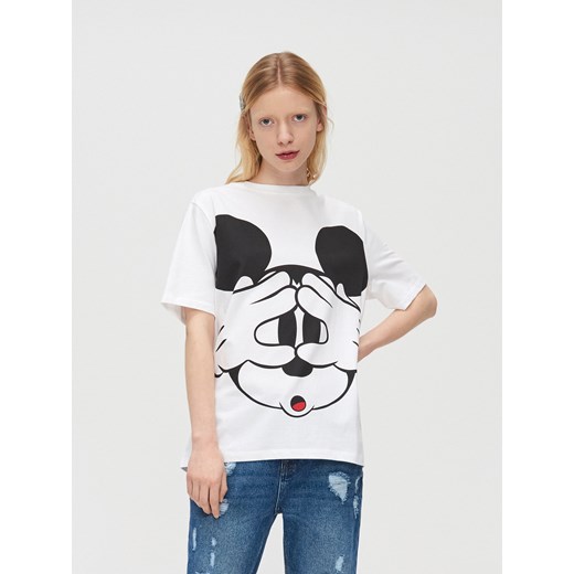 Cropp - Koszulka Mickey Mouse - Biały Cropp  L 