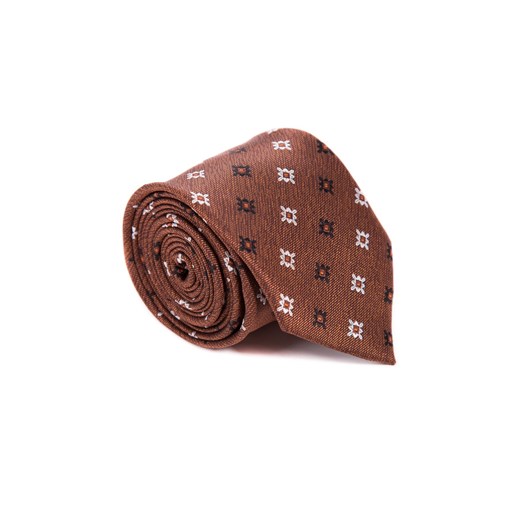 Krawat brązowy w kwiatowy print