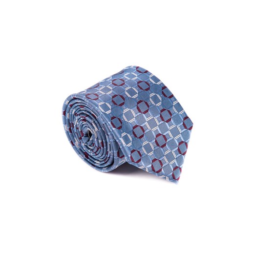 Krawat niebieski w geometryczne wzory