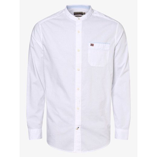 Napapijri - Męska koszula z dodatkiem lnu – Griante, biały Napapijri  XL vangraaf