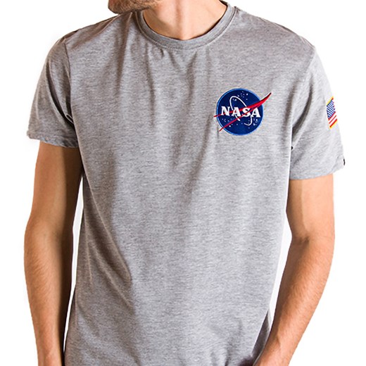 T-shirt męski Alpha Industries z napisami z jerseyu