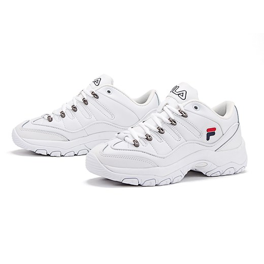 Buty sportowe damskie Fila ze skóry bez wzorów