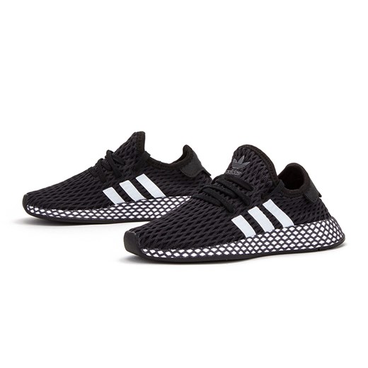 Buty sportowe dziecięce Adidas czarne sznurowane bez wzorów 