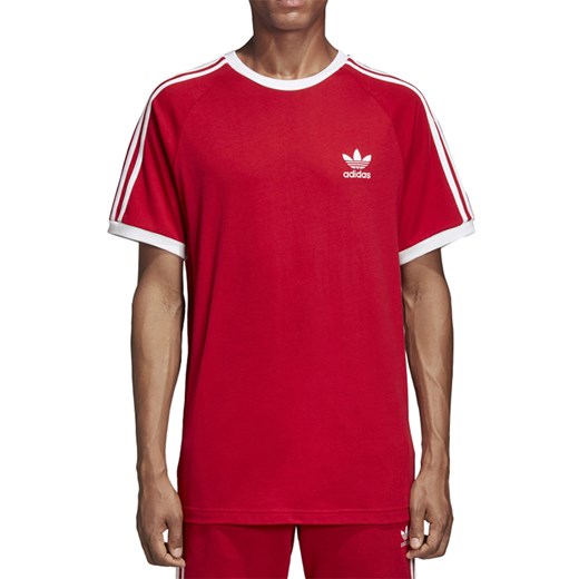 T-shirt męski czerwony Adidas z krótkim rękawem sportowy 