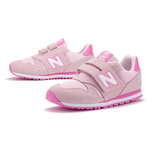 Buty sportowe dziecięce różowe New Balance na rzepy z zamszu 