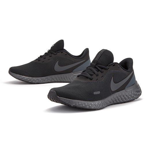 Buty sportowe damskie Nike revolution czarne płaskie gładkie wiązane 