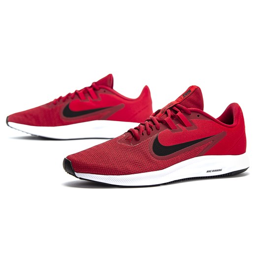 Buty sportowe męskie Nike downshifter czerwone sznurowane na wiosnę 
