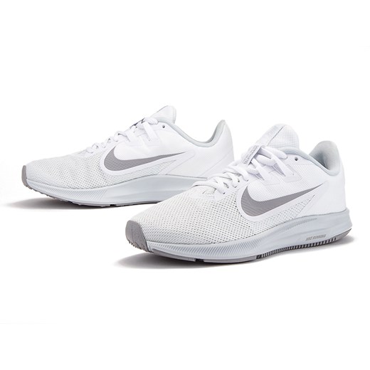 Buty sportowe damskie Nike downshifter płaskie gładkie białe wiązane z gumy 