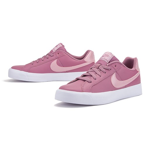 Buty sportowe damskie Nike skórzane różowe sznurowane bez wzorów1 na platformie 