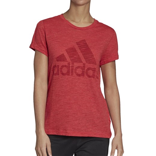 Bluzka damska Adidas w sportowym stylu z krótkimi rękawami czerwona 