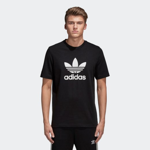 Koszulka sportowa czarna Adidas na wiosnę bawełniana 