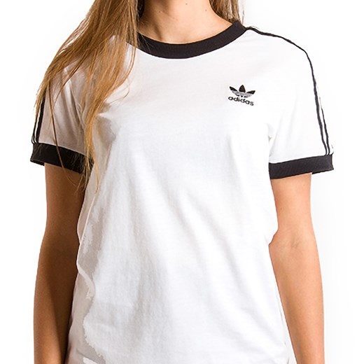 Bluzka damska Adidas z krótkim rękawem biała z okrągłym dekoltem 
