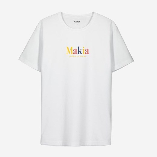 T-shirt męski Makia z napisami z krótkimi rękawami 