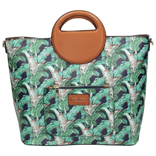 Duża torba damska shopper bag NOBO egzotyczny nadruk roślinny