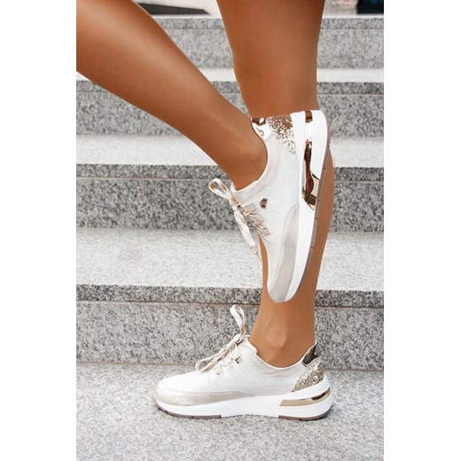 Buty sportowe damskie Saway sneakersy młodzieżowe bez wzorów ze skóry 