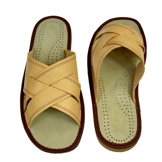 Skórzane pantofle męskie ze sklepu JK-Collection w kategorii Kapcie męskie - zdjęcie 84187741