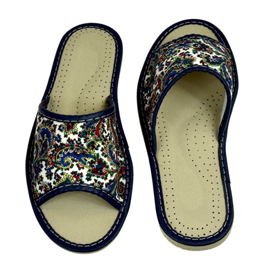 Skórzane pantofle damskie ze sklepu JK-Collection w kategorii Kapcie damskie - zdjęcie 84187744