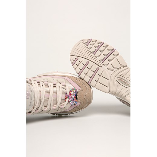 Buty sportowe damskie Skechers na płaskiej podeszwie szare skórzane 