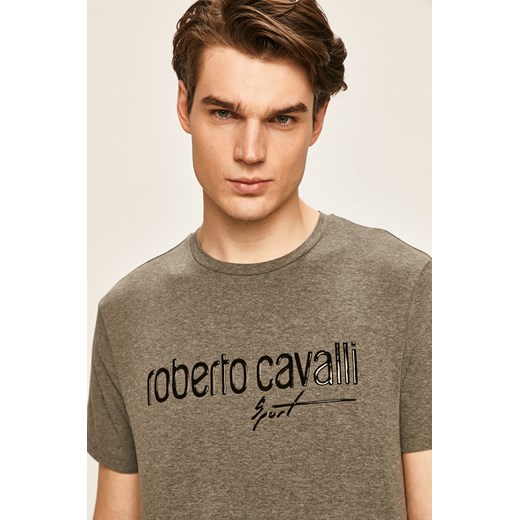 T-shirt męski Roberto Cavalli Sport z elastanu młodzieżowy 