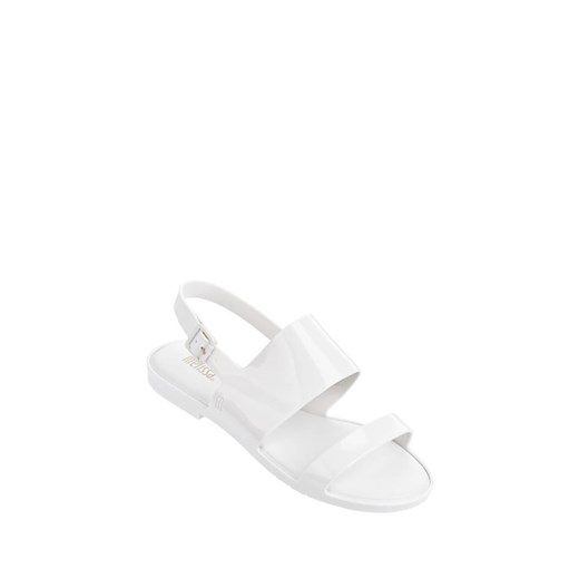 Sandały damskie białe Melissa z klamrą bez wzorów płaskie letnie casual 
