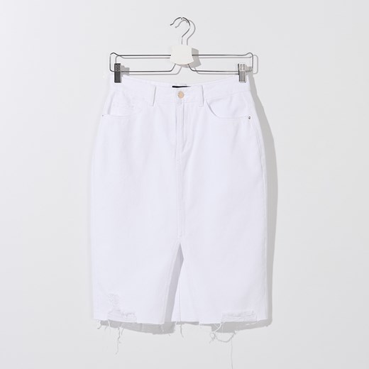 Spódnica Mohito jeansowa biała mini casual 