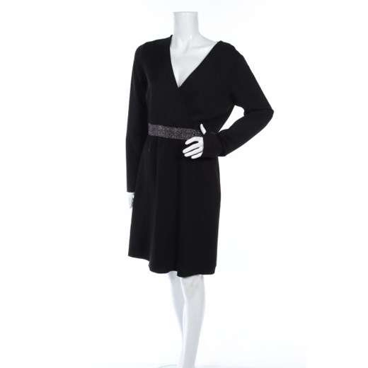 Sukienka CAFENOIR czarna jesienna z długimi rękawami mini 