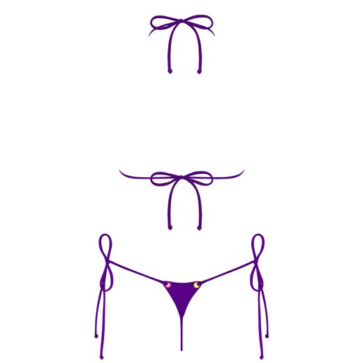 Fioletowy strój kąpielowy Obsessive casual do figury z małym biustem 