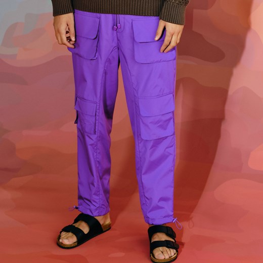 Spodnie męskie fioletowe Reserved casualowe 