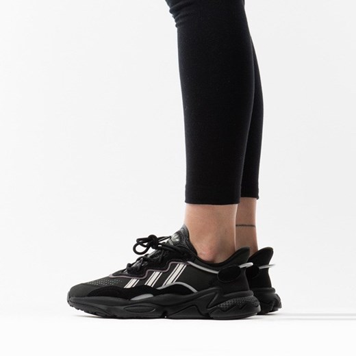 Buty sportowe damskie Adidas Originals wiązane czarne płaskie wiosenne 