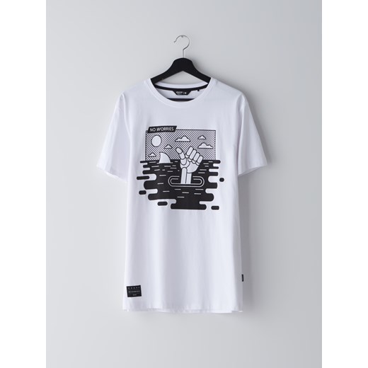 Cropp - Koszulka z graficznym nadrukiem - Biały Cropp  XXL 