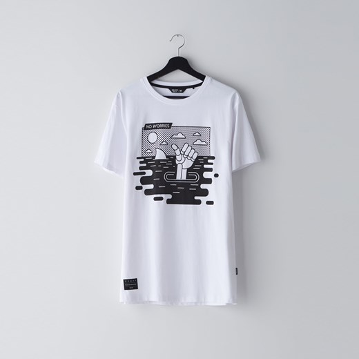 Cropp - Koszulka z graficznym nadrukiem - Biały  Cropp M 