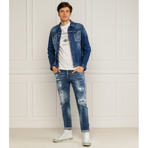 Kurtka męska Dsquared2 jeansowa w stylu młodzieżowym bez wzorów 