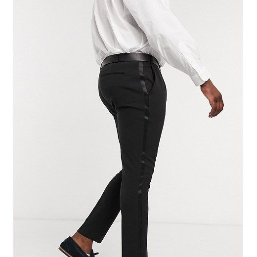 ASOS DESIGN Plus – Czarne spodnie smokingowe o bardzo obcisłym kroju-Czarny
