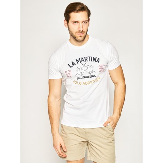T-shirt męski La Martina z krótkim rękawem na wiosnę z napisami 