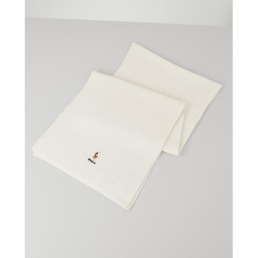 Biały szalik z kaszmirem  Ralph Lauren One Size PlacTrzechKrzyzy.com okazyjna cena 