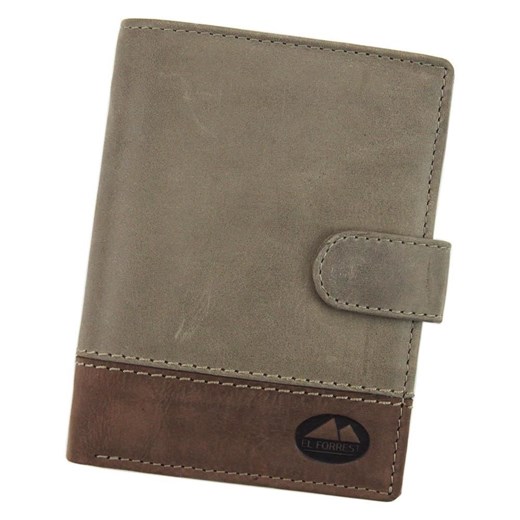 Klasyczny portfel męski skórzany EL FORREST 988-02 RFID beż + brąz