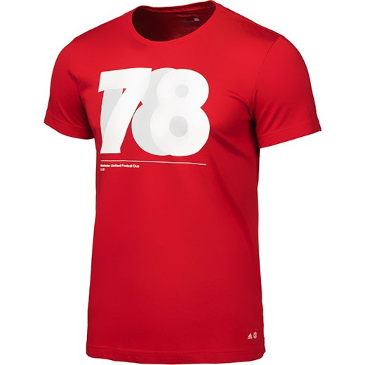 T-shirt męski czerwony Adidas w nadruki 