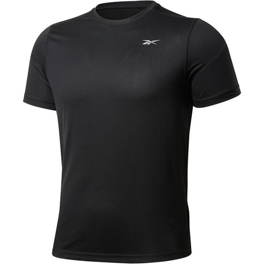 T-shirt męski Reebok Fitness czarny z krótkimi rękawami bez wzorów 