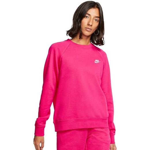 Bluza damska różowa Nike krótka sportowa z aplikacjami  