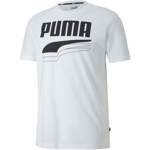 T-shirt męski Puma z napisami z bawełny 