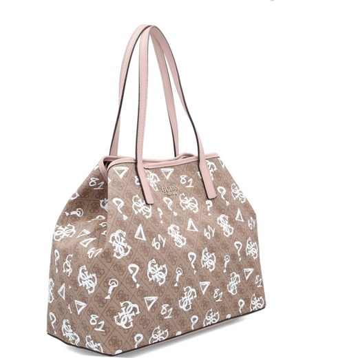 Shopper bag Guess elegancka średnia z nadrukiem na ramię 