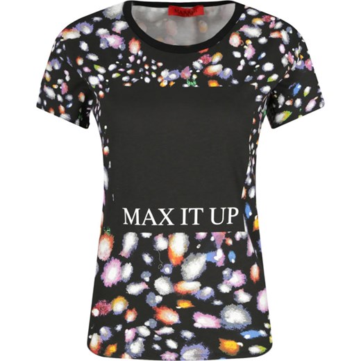 Bluzka damska Max & Co. w abstrakcyjnym wzorze wielokolorowa z okrągłym dekoltem 