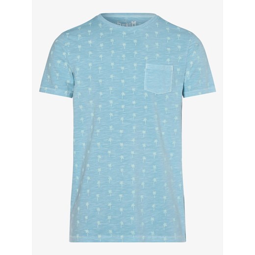 T-shirt męski niebieski Denim By Nils Sundström z krótkim rękawem 