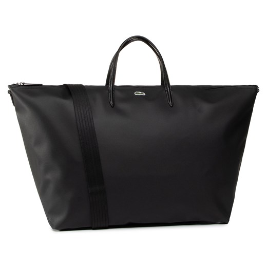 Shopper bag Lacoste bez dodatków matowa na ramię 