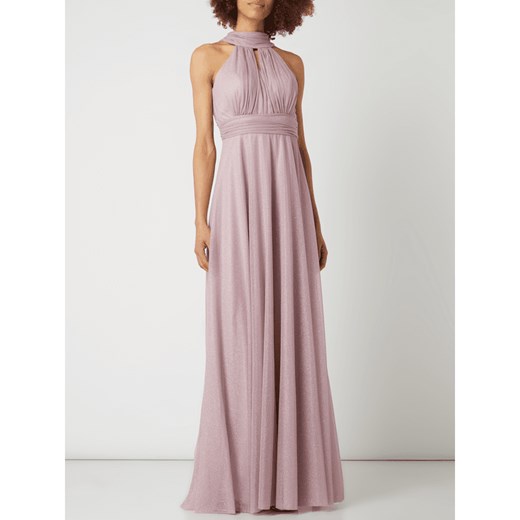 Troyden Collection sukienka bez rękawów różowa na bal z dekoltem halter 