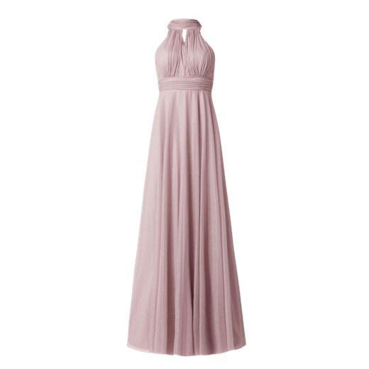 Sukienka Troyden Collection na bal różowa na karnawał rozkloszowana bez rękawów 
